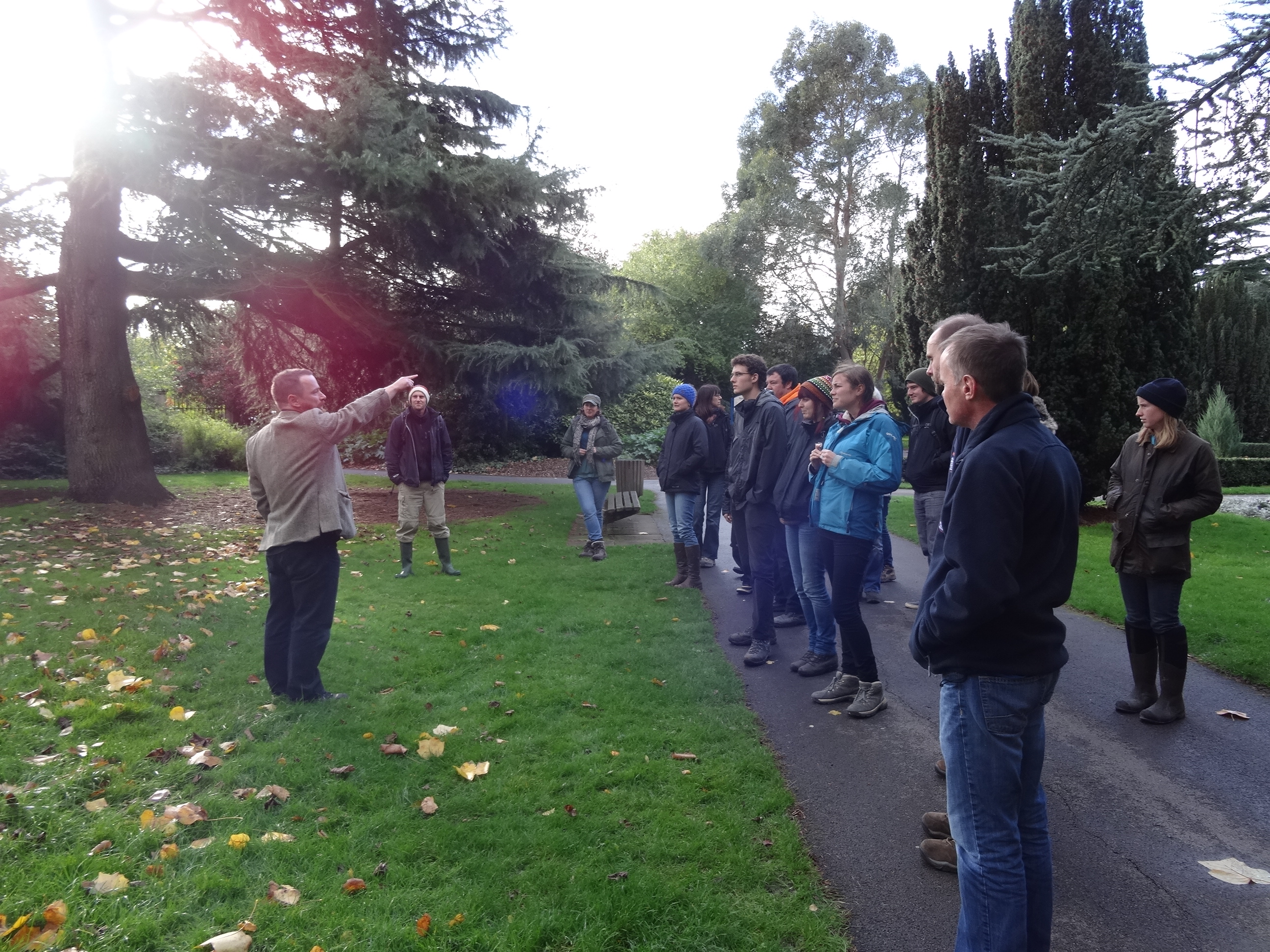 Expert trainer Hugh Warwick teaching people about land management for hedgehogs